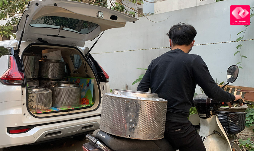 Khách nhập sỉ lồng máy giặt cũ về Quảng Ninh