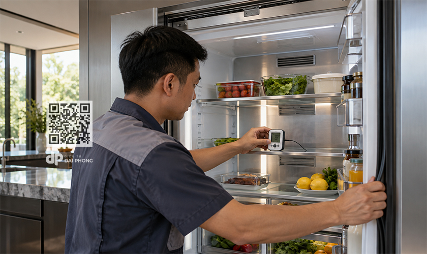 Kiểm tra nhiệt độ bên trong tủ lạnh Gaggenau