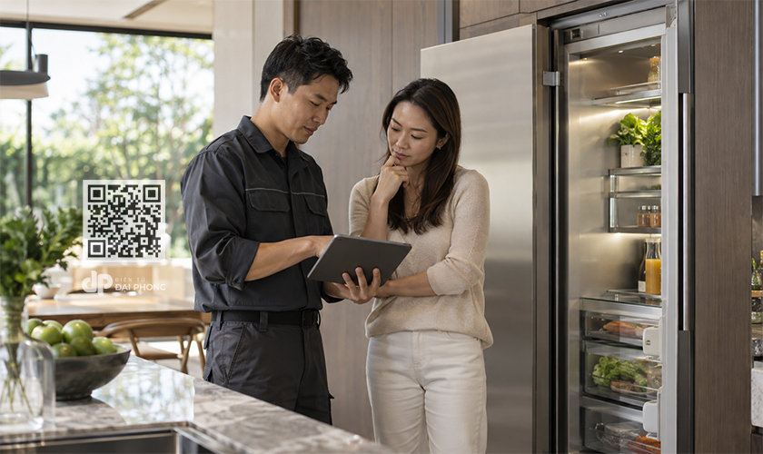 Trao đổi phương án và chi phí sửa tủ lạnh Gaggenau với khách hàng